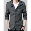 Men's Solid Casual / Work / Formal / Sport / Plus Sizes Trench Coat,Cotton / Polyester Long