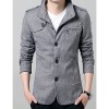 Men's Solid Casual / Work / Formal / Sport / Plus Sizes Trench Coat,Cotton / Polyester Long