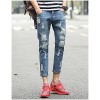 Men's Solid Casual JeansCotton Blue 5F